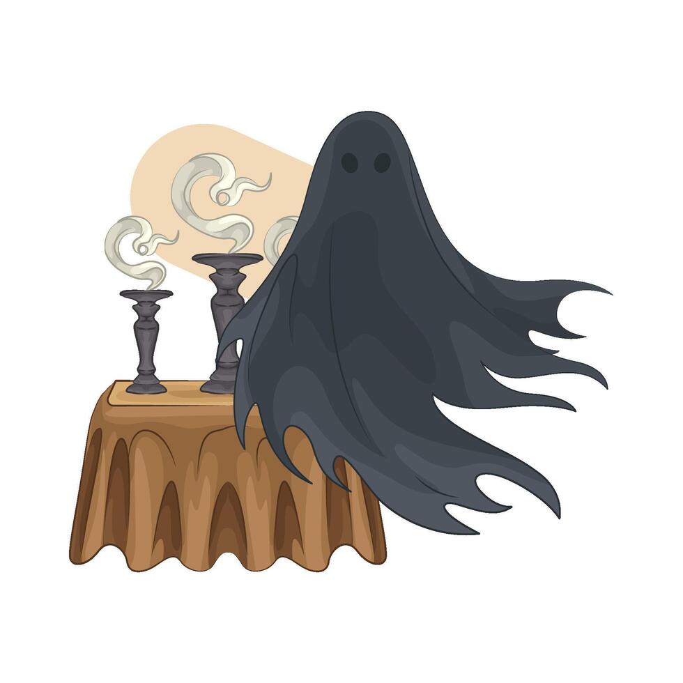 illustration of flying ghost vector