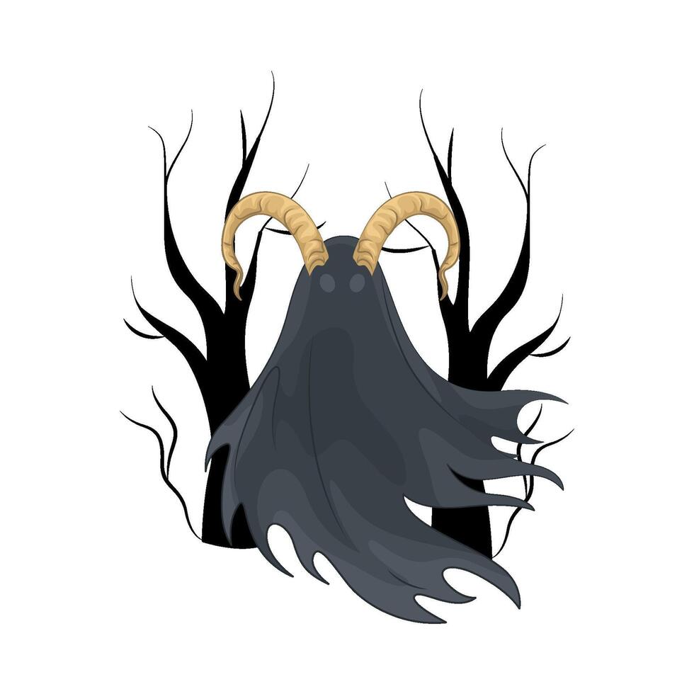 illustration of horned ghost vector
