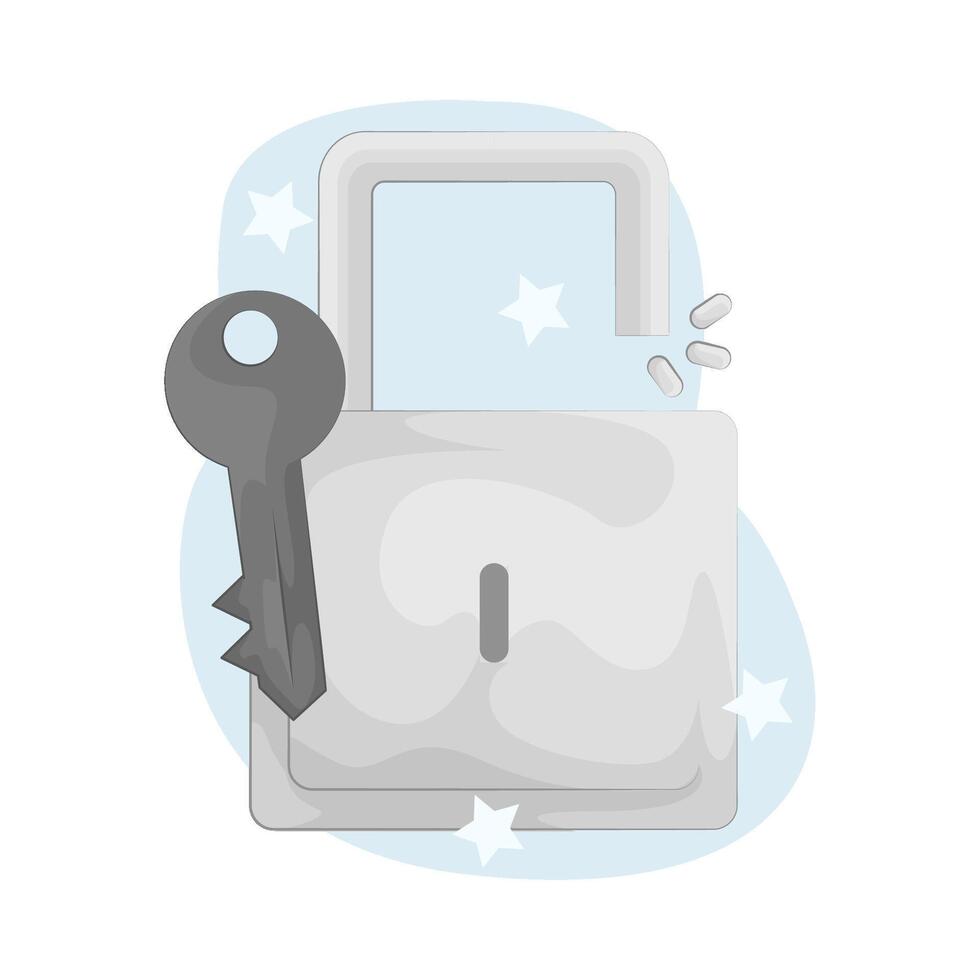 illustration of Large Open Padlock vector