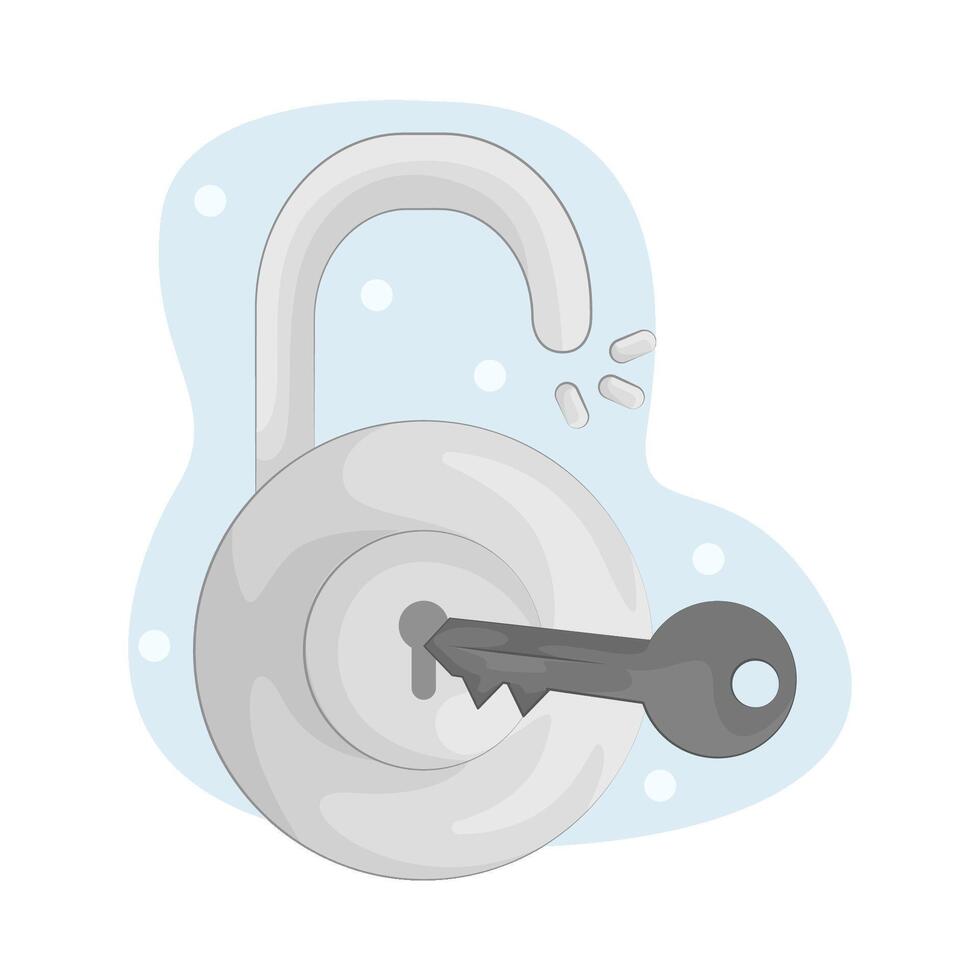 Large Open Padlock illustration vector