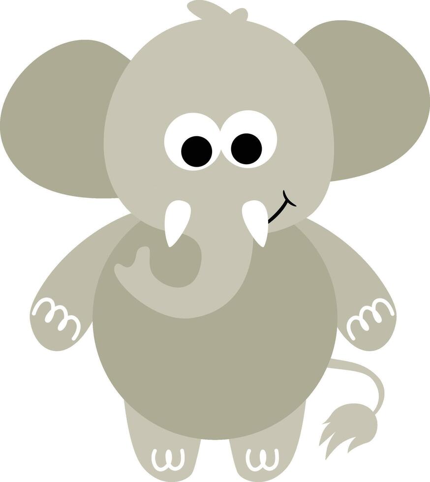 Adorable elephant standing isolated on white vector