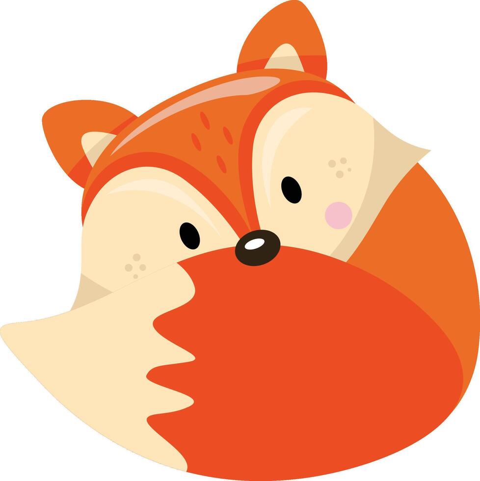 Cute fox isolated on white vector