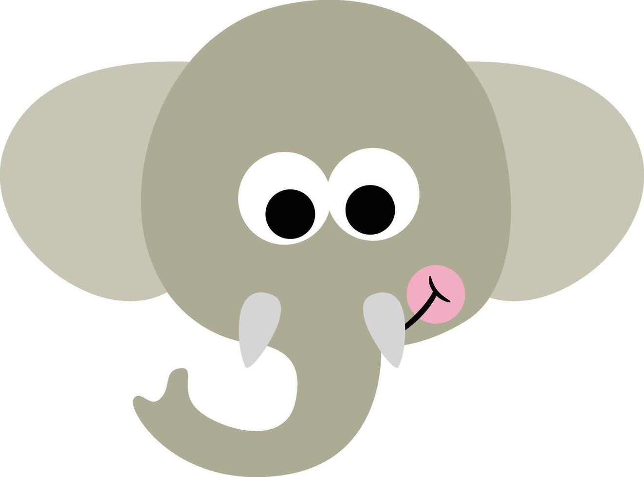 Friendly cute elephant face isolated vector