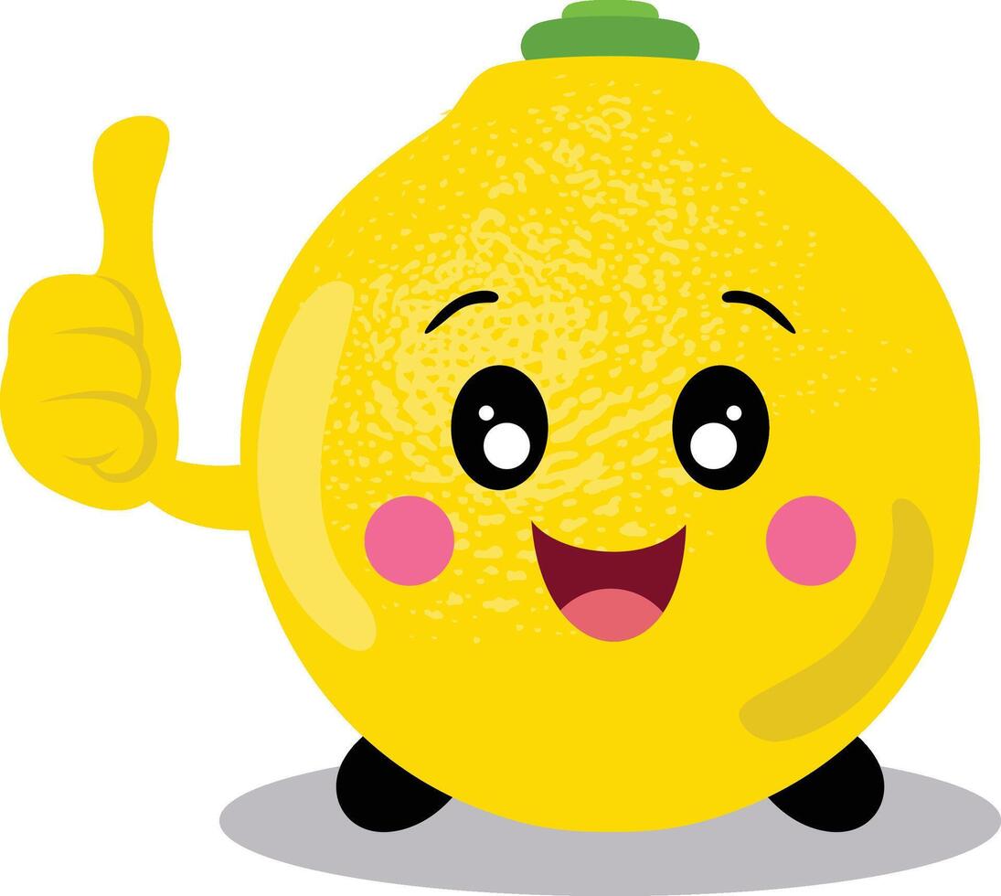Funny lemon character mascot okay vector