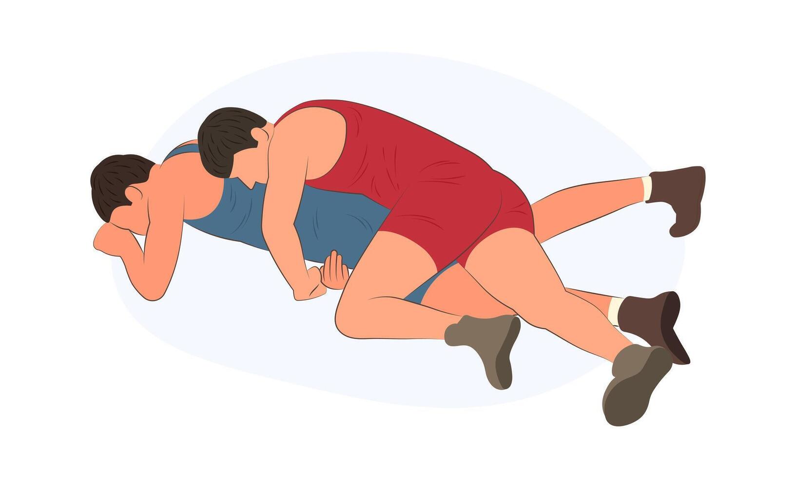 Wrestler fight, image of athlete in wrestling vector