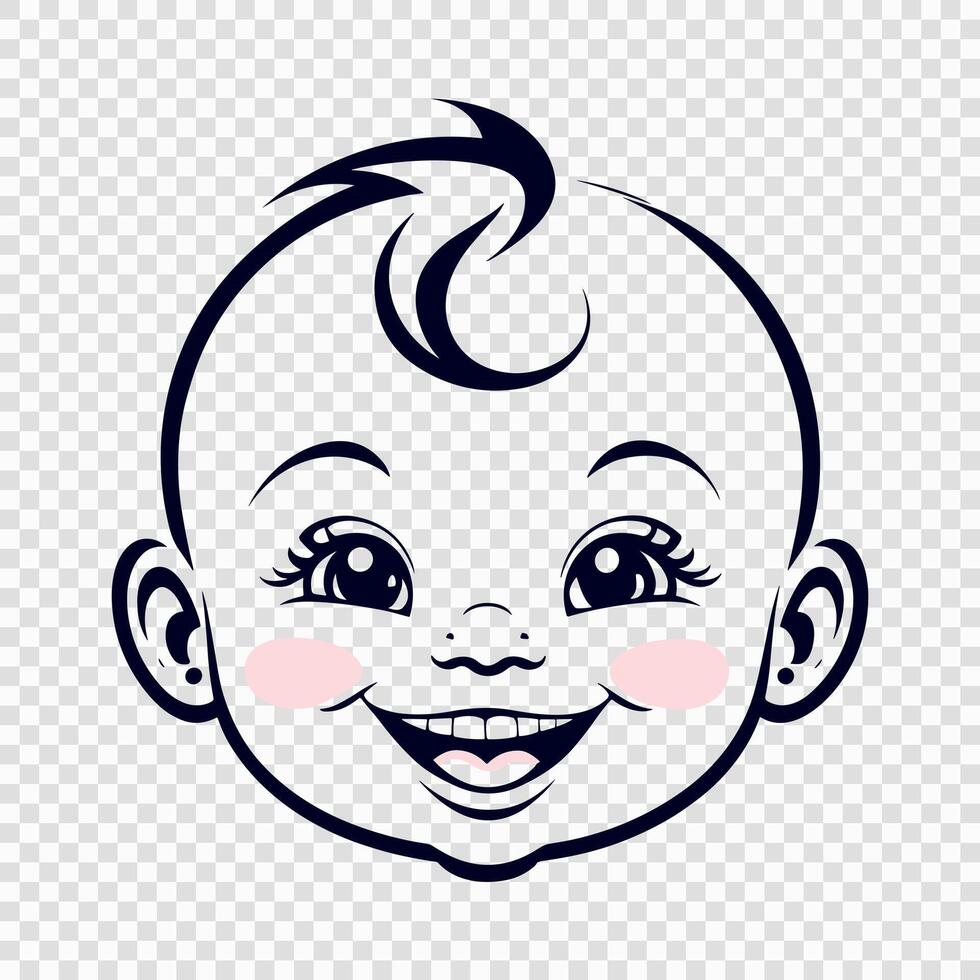 illustration of a smiling baby face vector
