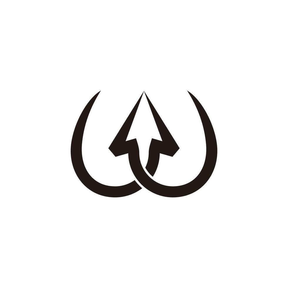 letter w arrow up linked curves simple logo vector
