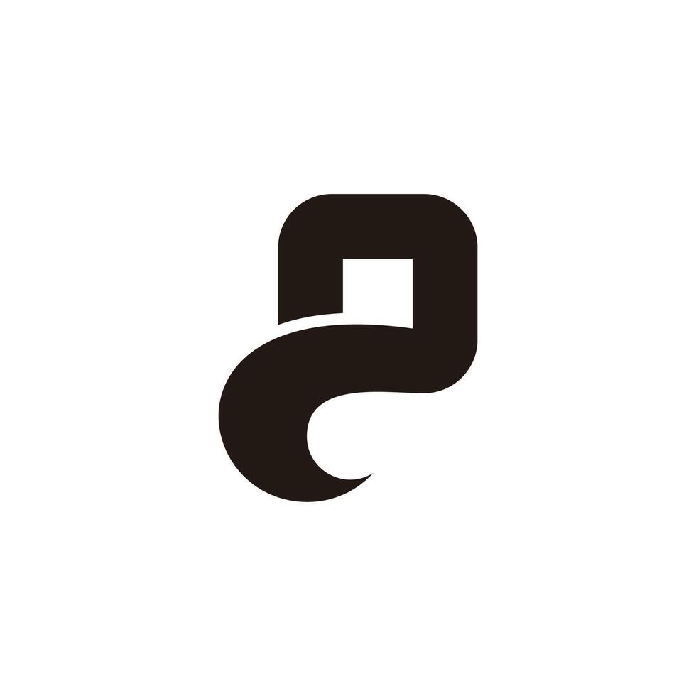 letter p square swoosh simple geometric logo vector