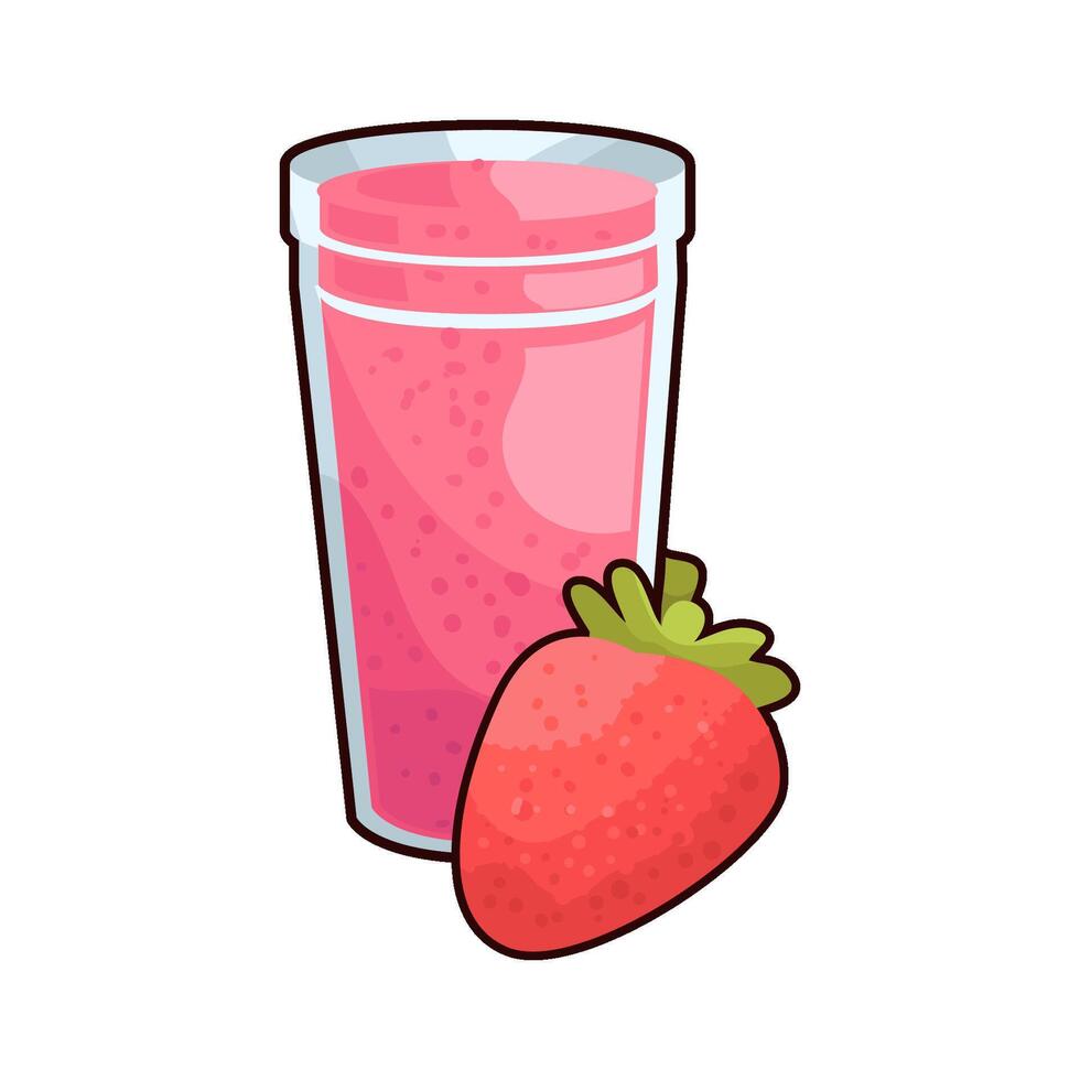 strawberry juice illustration vector