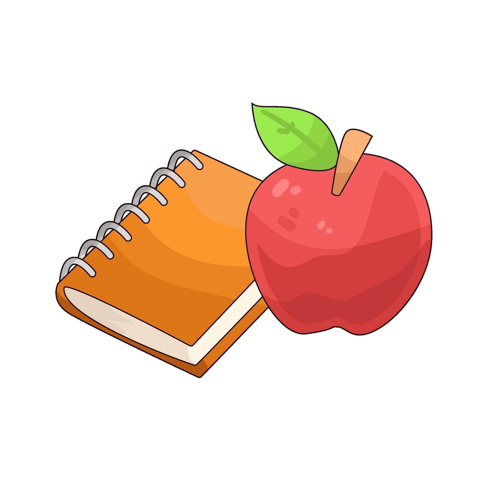 apple with book 49968607 Vector Art at Vecteezy