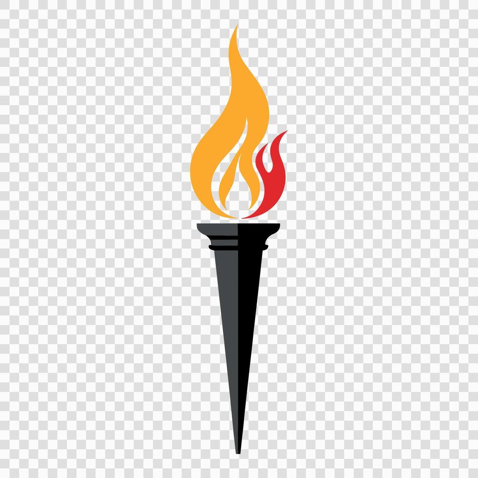 Abstract Olympic Torch Icon with Flames vector