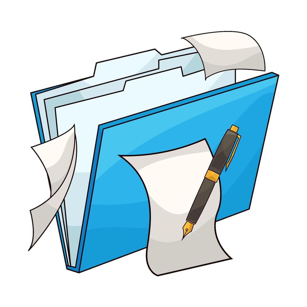 illustration of Work Folder with Complete Contents vector