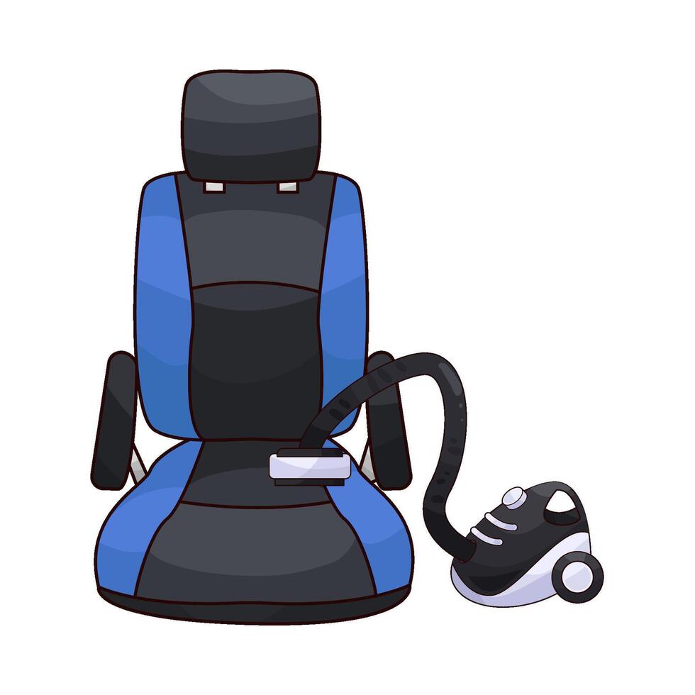 Car Seat Cleaning Process illustration vector