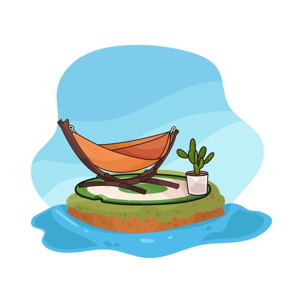 Hammock on Cool Beach vector