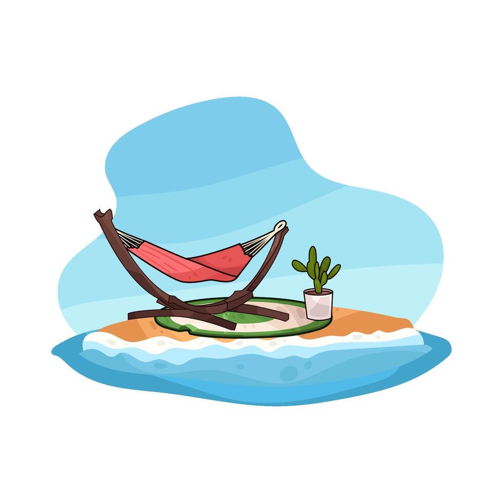 Hammock in the Blue Sea illustration vector