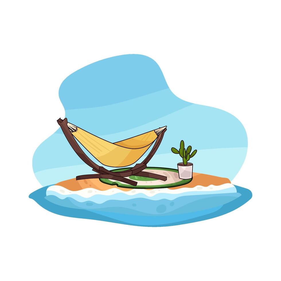 Hammock in the Blue Sea vector