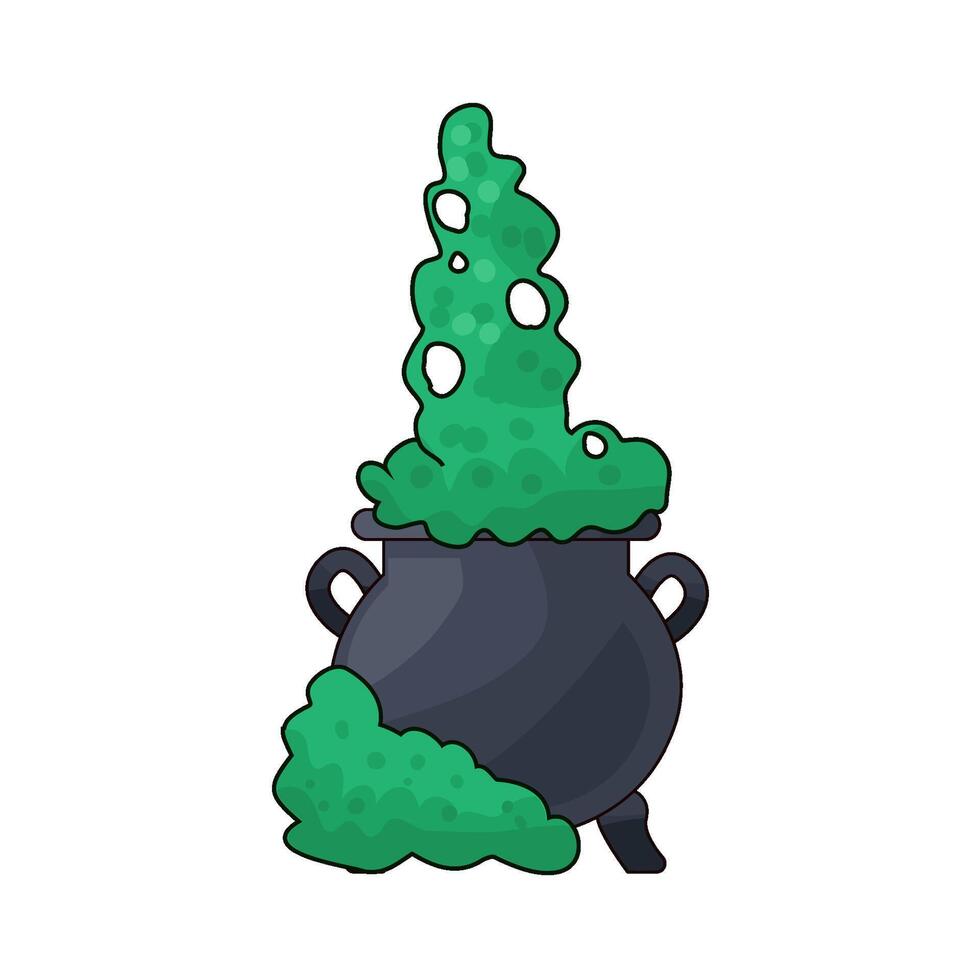 cauldron with magic potion vector