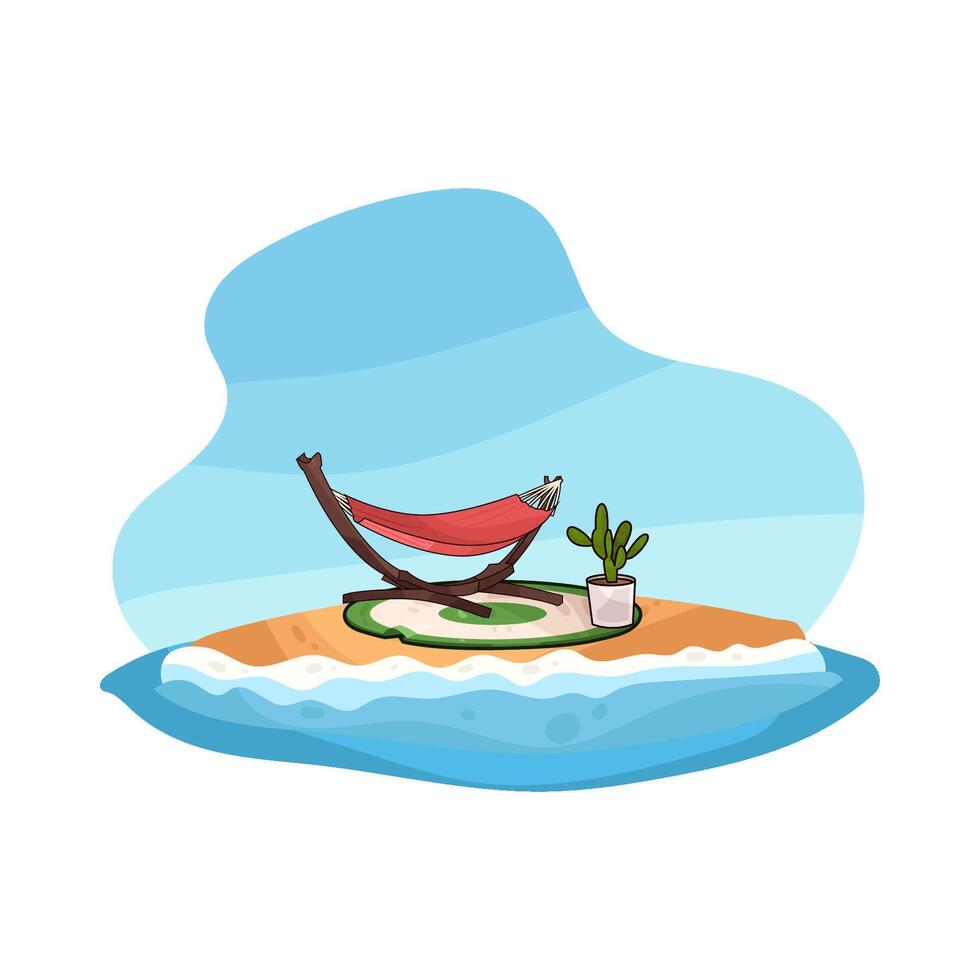 illustration of Hammock with Ocean View vector