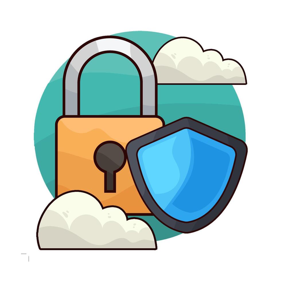 illustration of lock protection vector