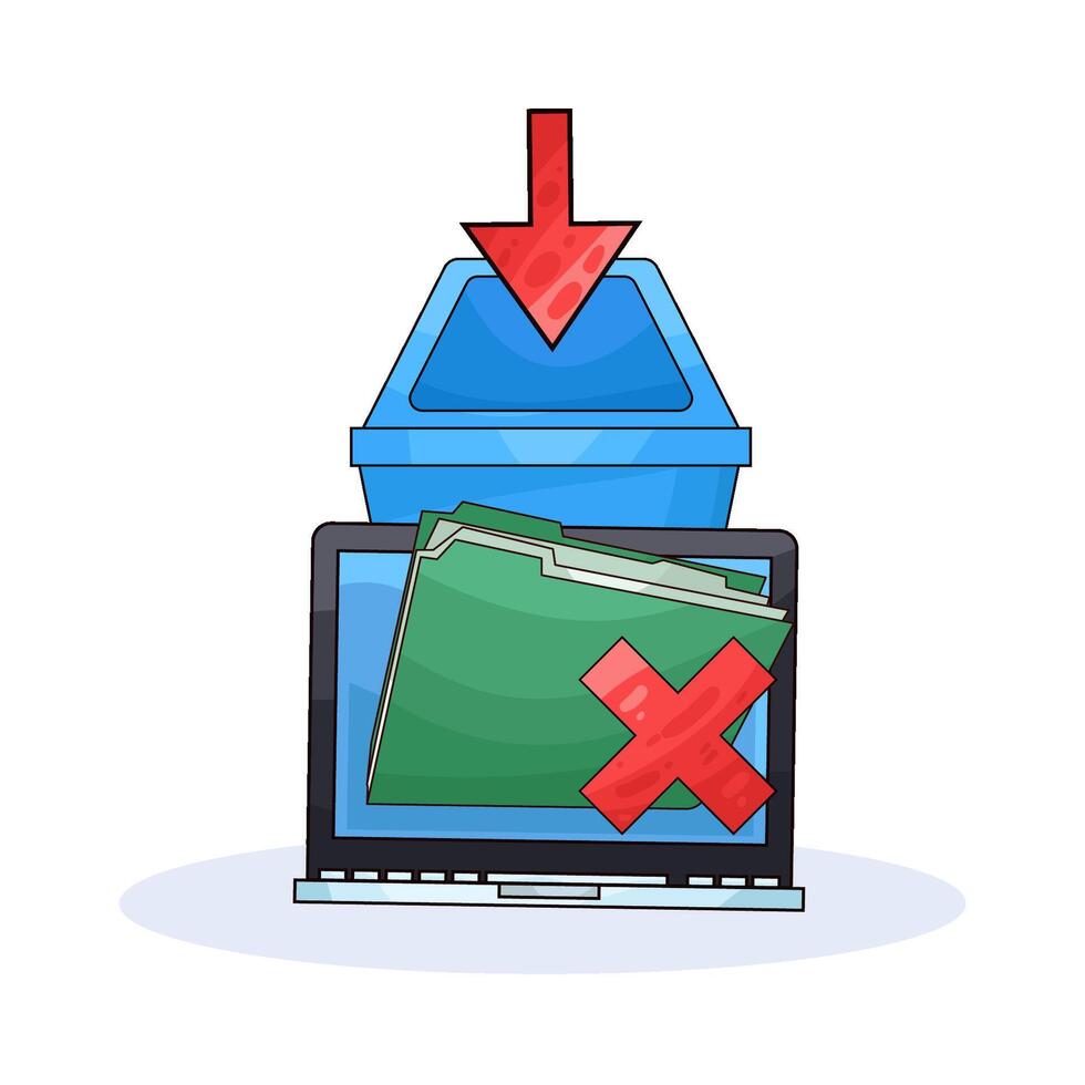 Process for Safely Deleting Folders illustration vector