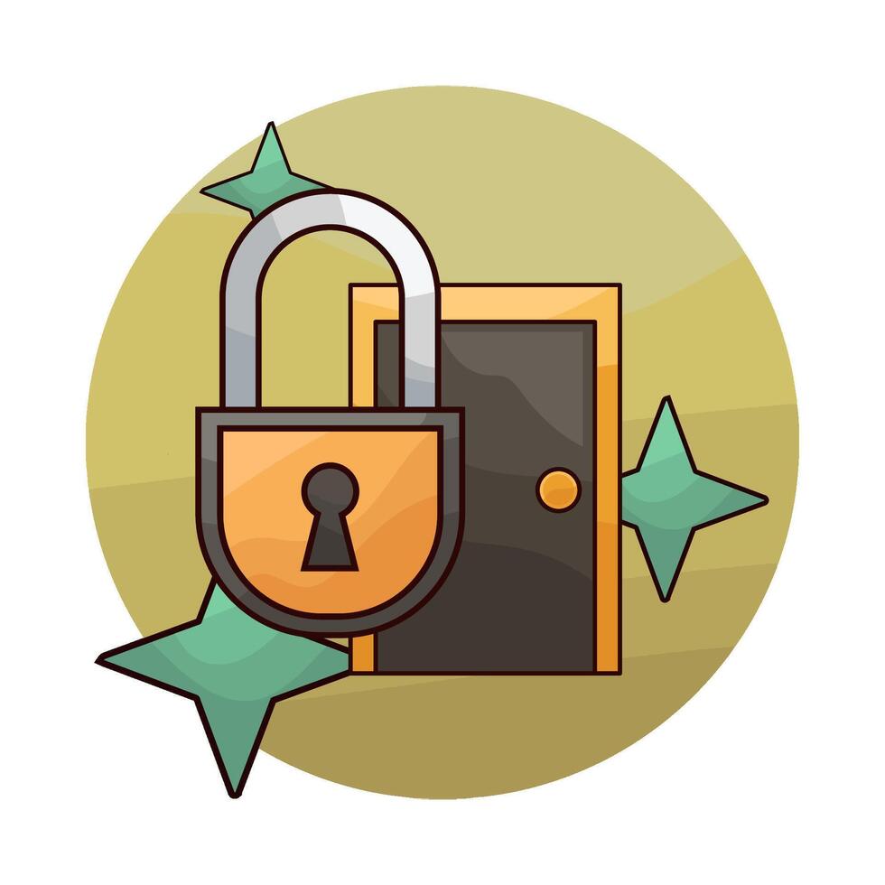 door lock illustration vector