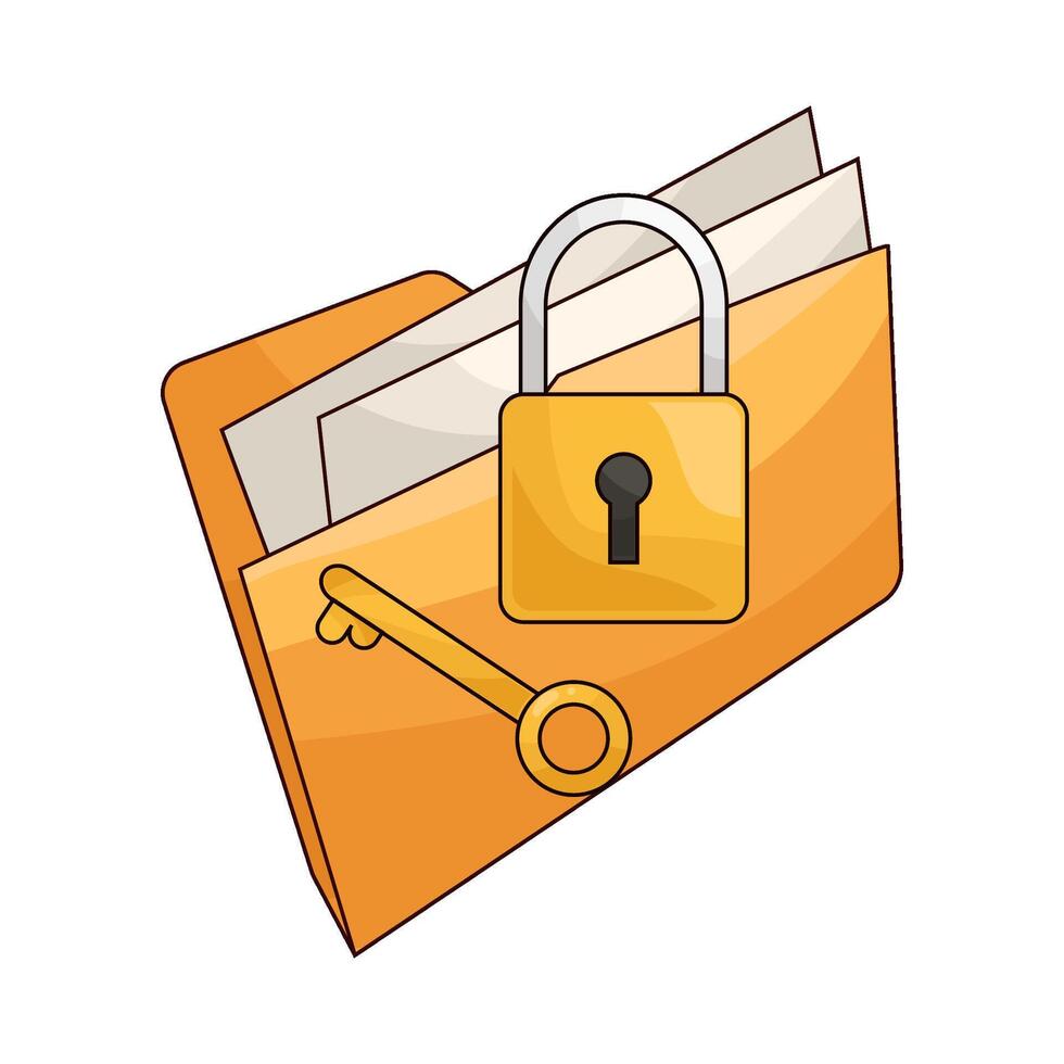 Locked Folder for Important Information vector