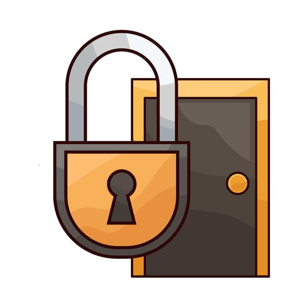 illustration of door lock vector