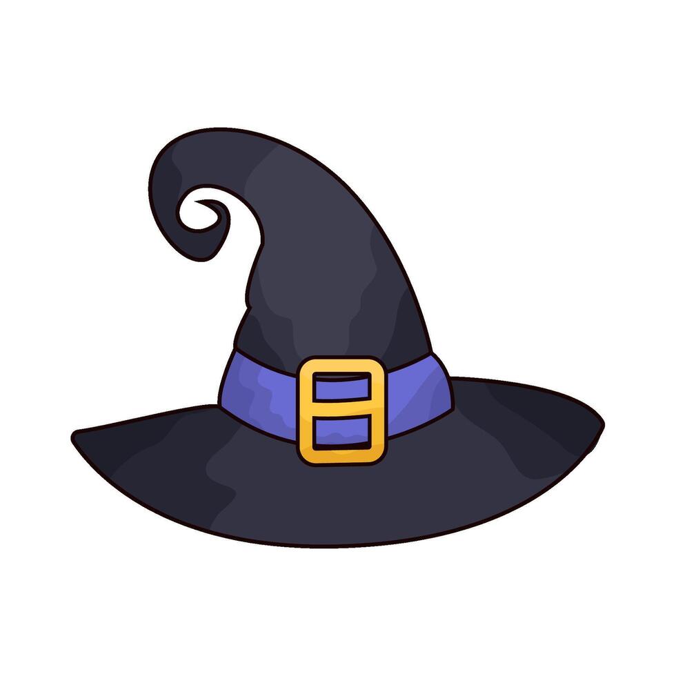 Jet Black Wizard Hat illustration vector