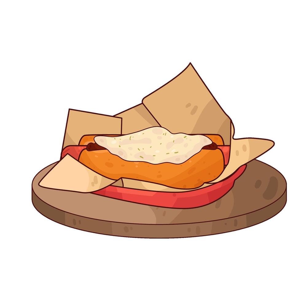 Hotdog Plate Full of Deliciousness vector