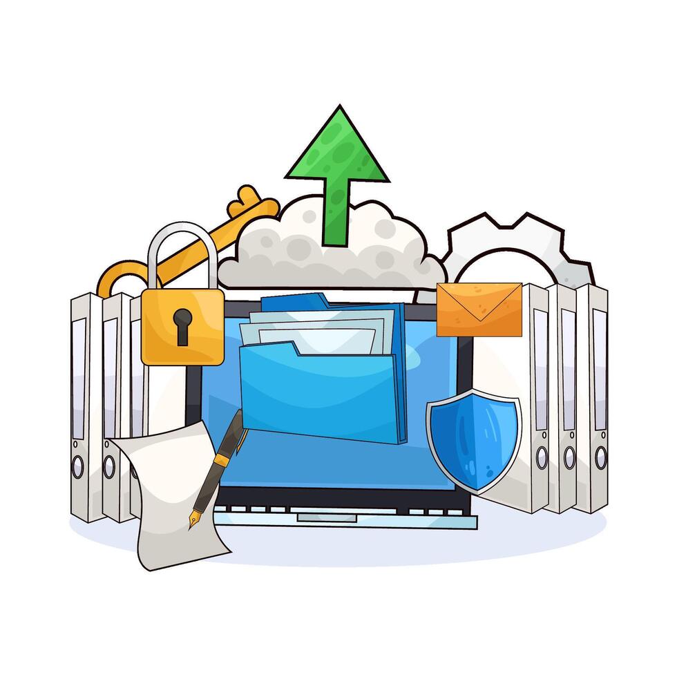 illustration of Upload Folder Data vector