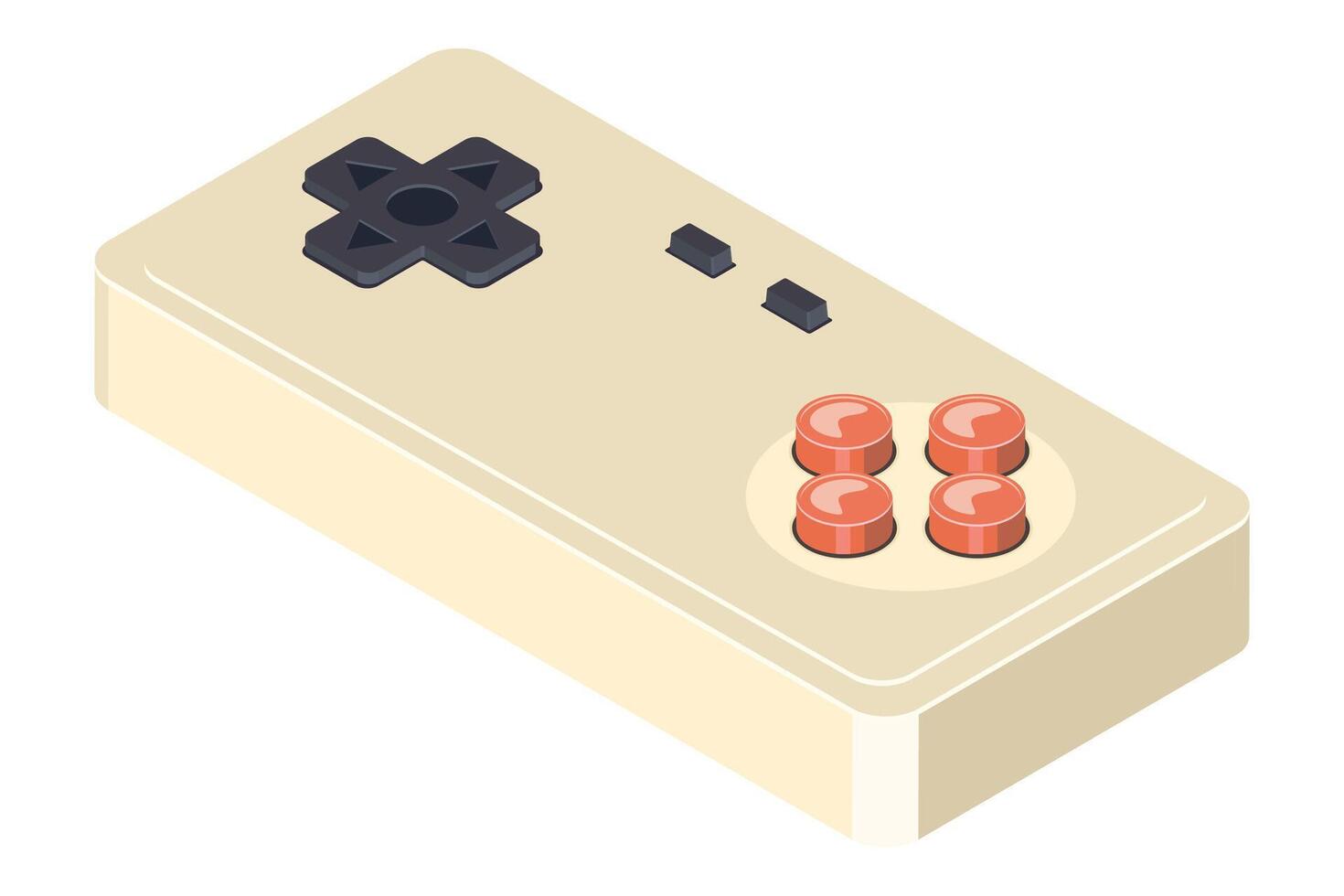 Vintage game console controller, gamepad, joystick for a trip down gaming memory lane vector