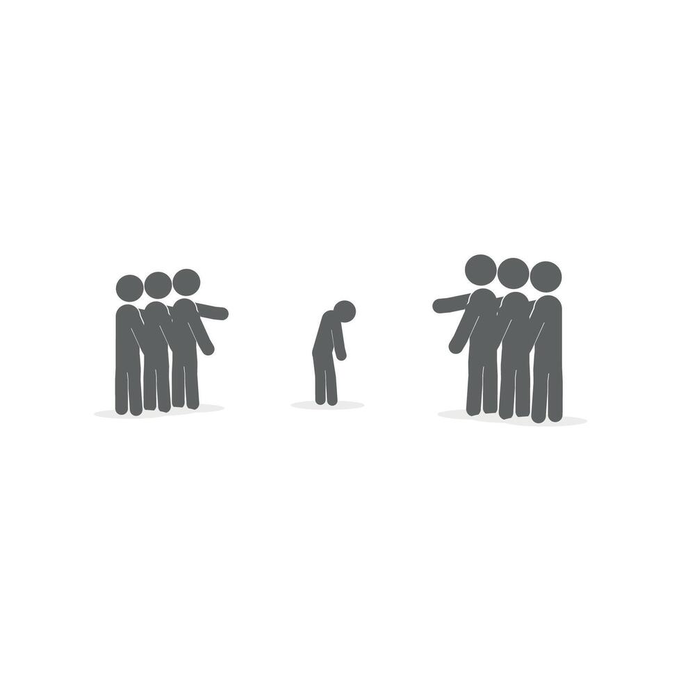 illustration flat design of bullying threat of violence. vector