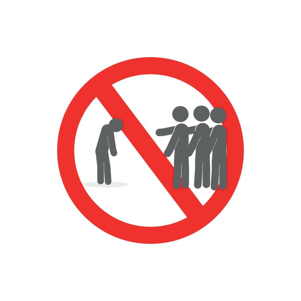 Stop design prohibits bullying, threats of violence. vector