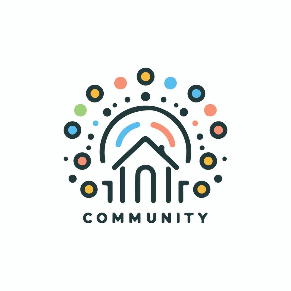 Vibrant Community Logo for Unity and Collaboration vector