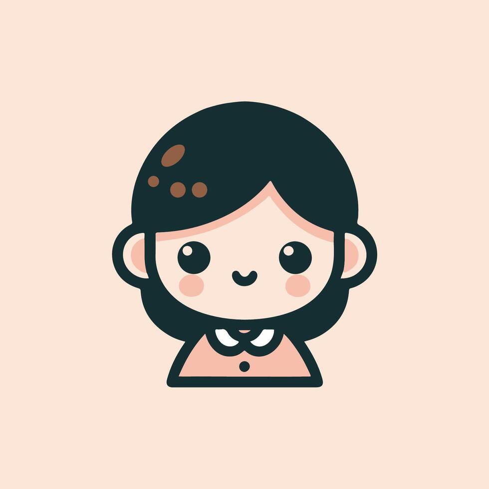 Cute Cartoon Girl Mascot vector