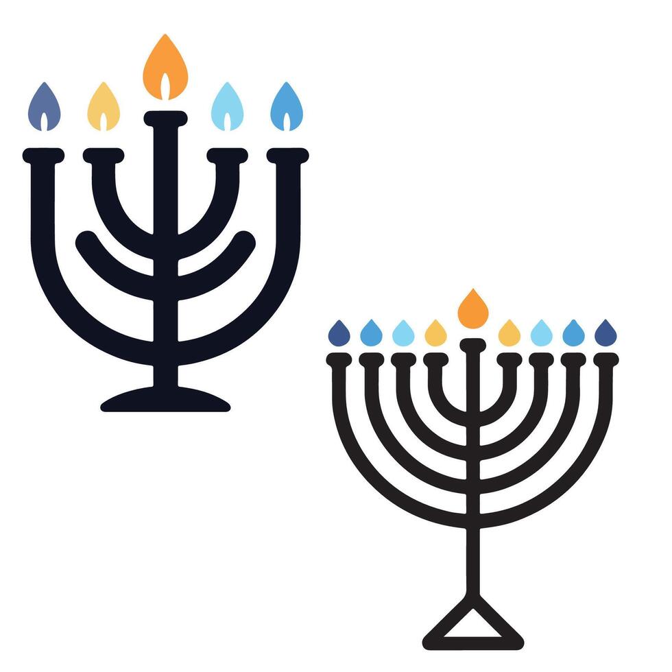 Elegant Hanukkah Menorah. Celebrate the Festival of Lights with Tradition and Style vector