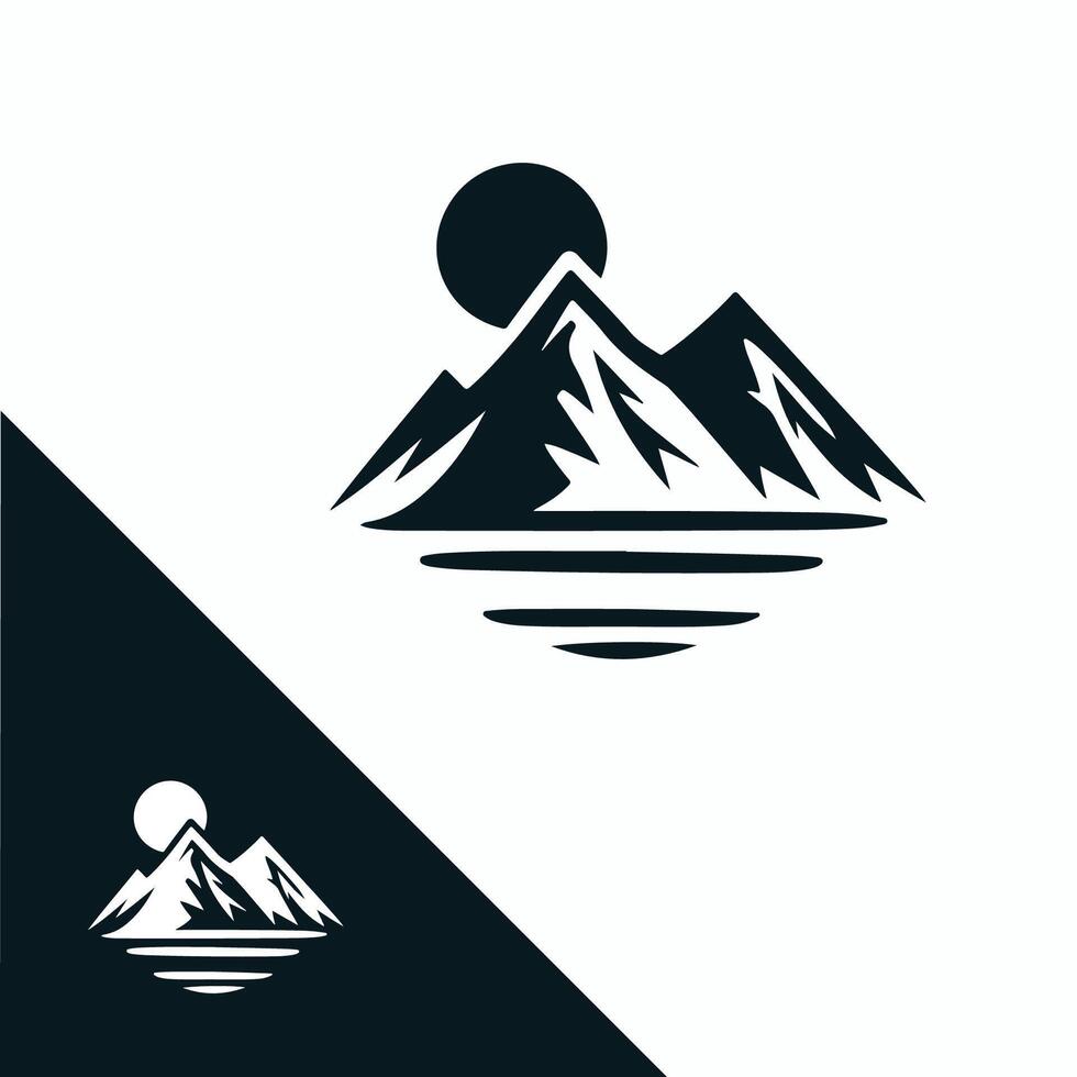 Sleek Minimal Mountain Logo for Branding vector