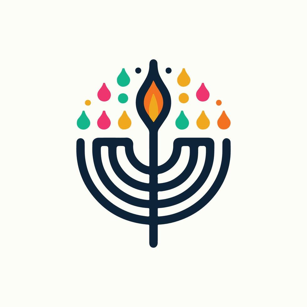 Exquisite Hanukkah Menorah. Honor Jewish Traditions with a Timeless Candle Holder vector