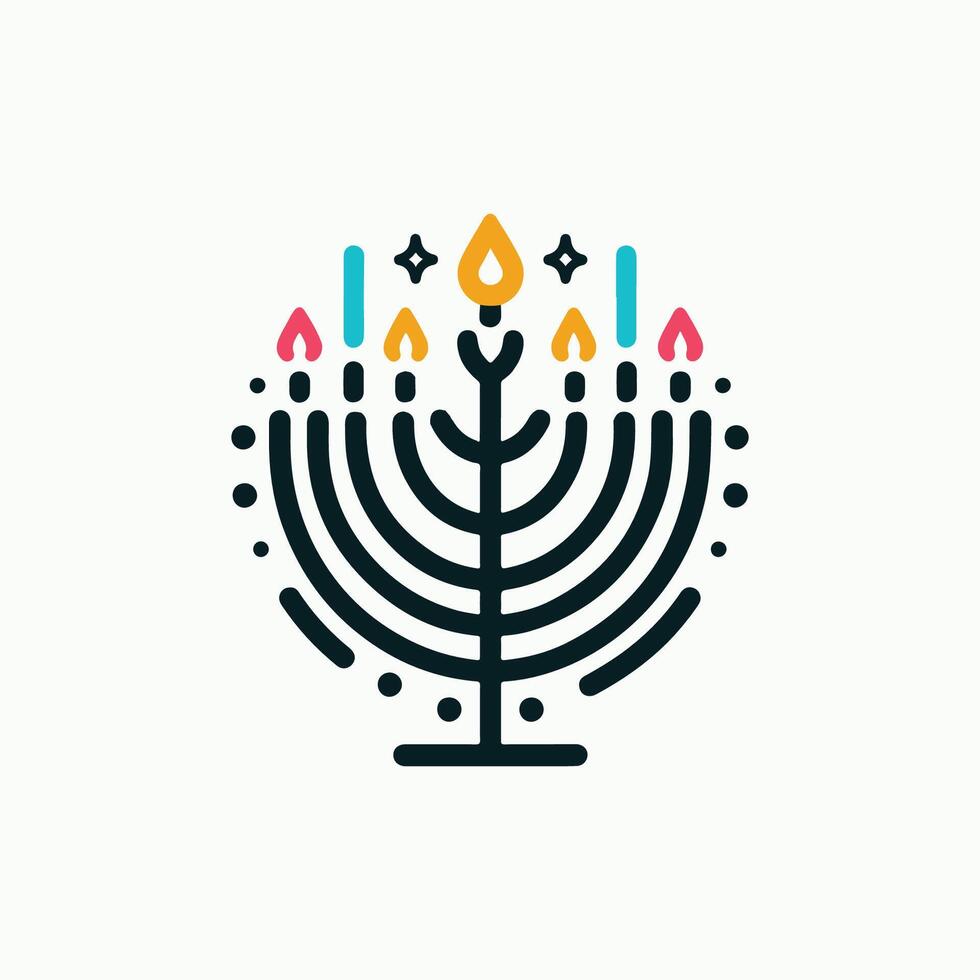 Traditional Hanukkah Menorah. Illuminate Your Home with the Spirit of Hanukkah vector