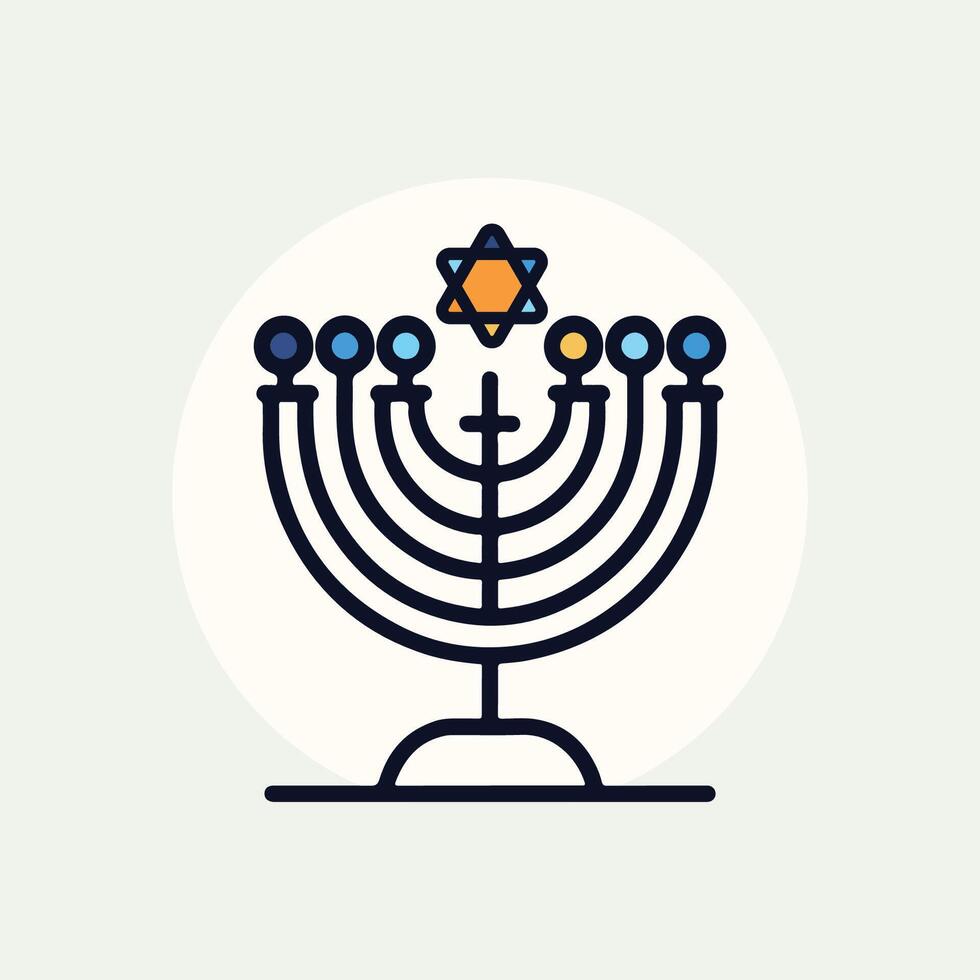 Handcrafted Hanukkah Menorah. Celebrate the Festival of Lights with Beauty and Tradition vector