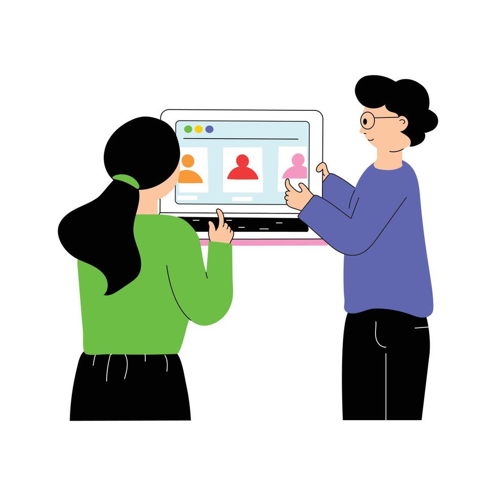 Colleagues collaborating on a financial project or task in a bank vector