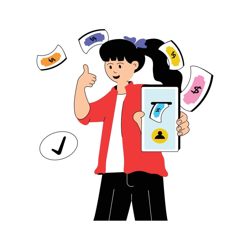 Securely manage financial transactions via your mobile device vector