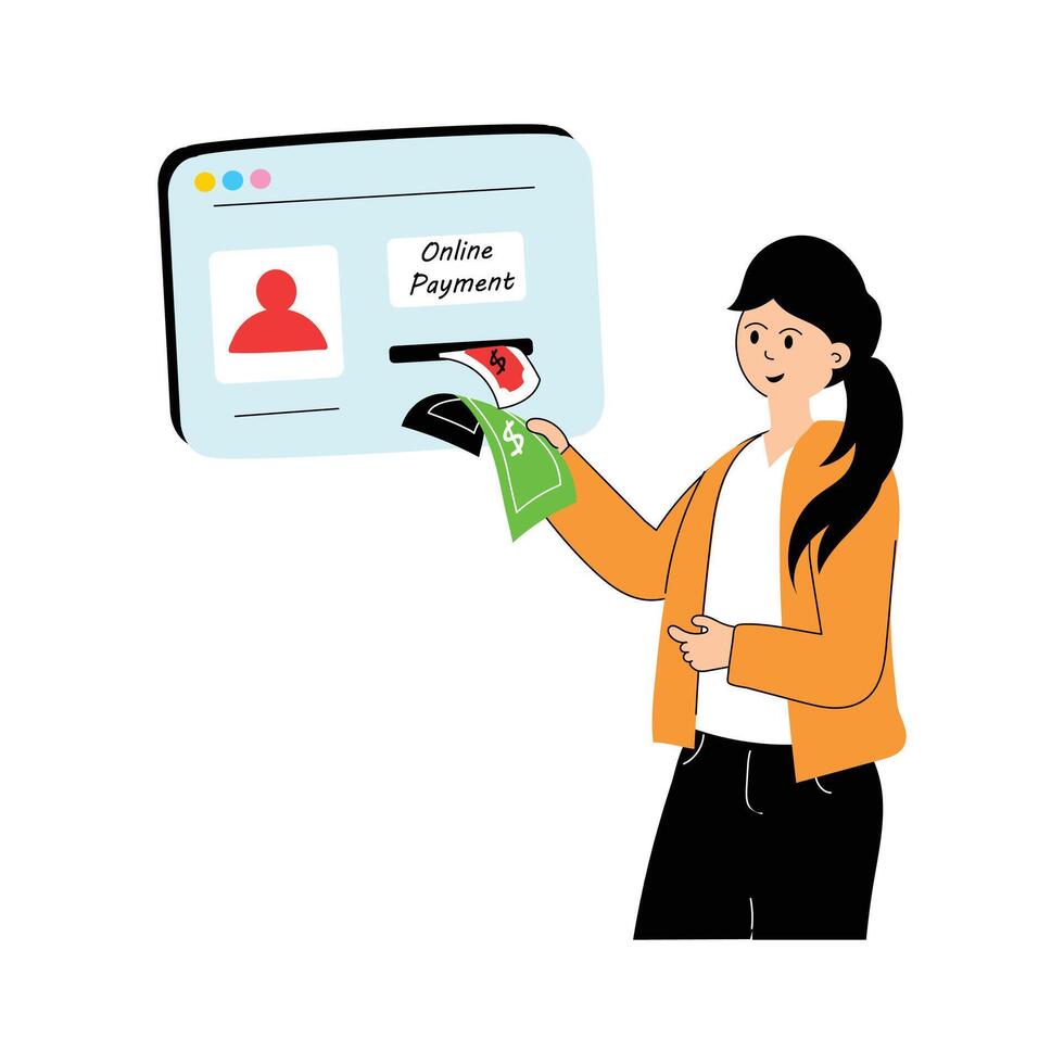 an making a secure online payment through a digital platform vector