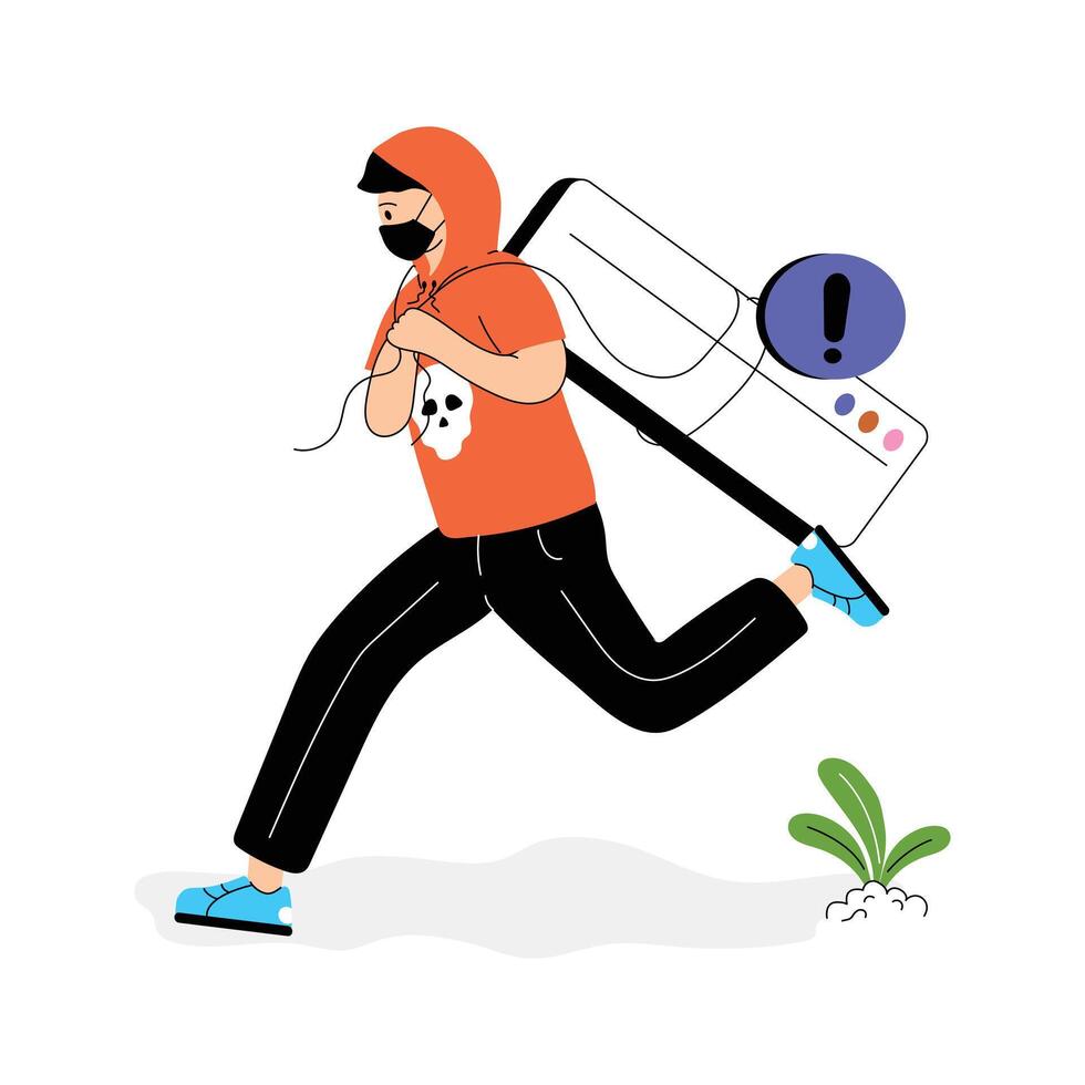 An illustration of website hacker in modern style vector