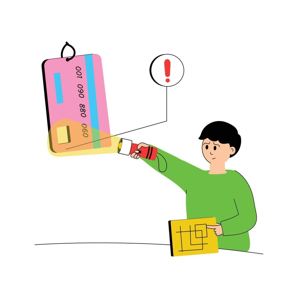 Protect your credit card from potential damages and fraud. vector