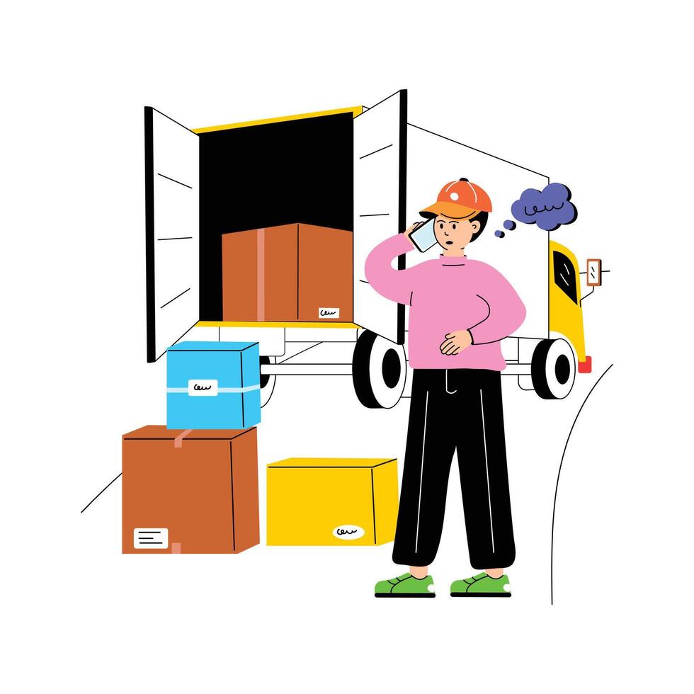 A delivery person with packages, ready to deliver orders vector