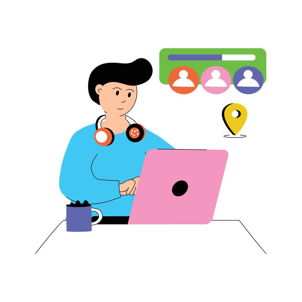 Delivery manager, order organization, order management design vector