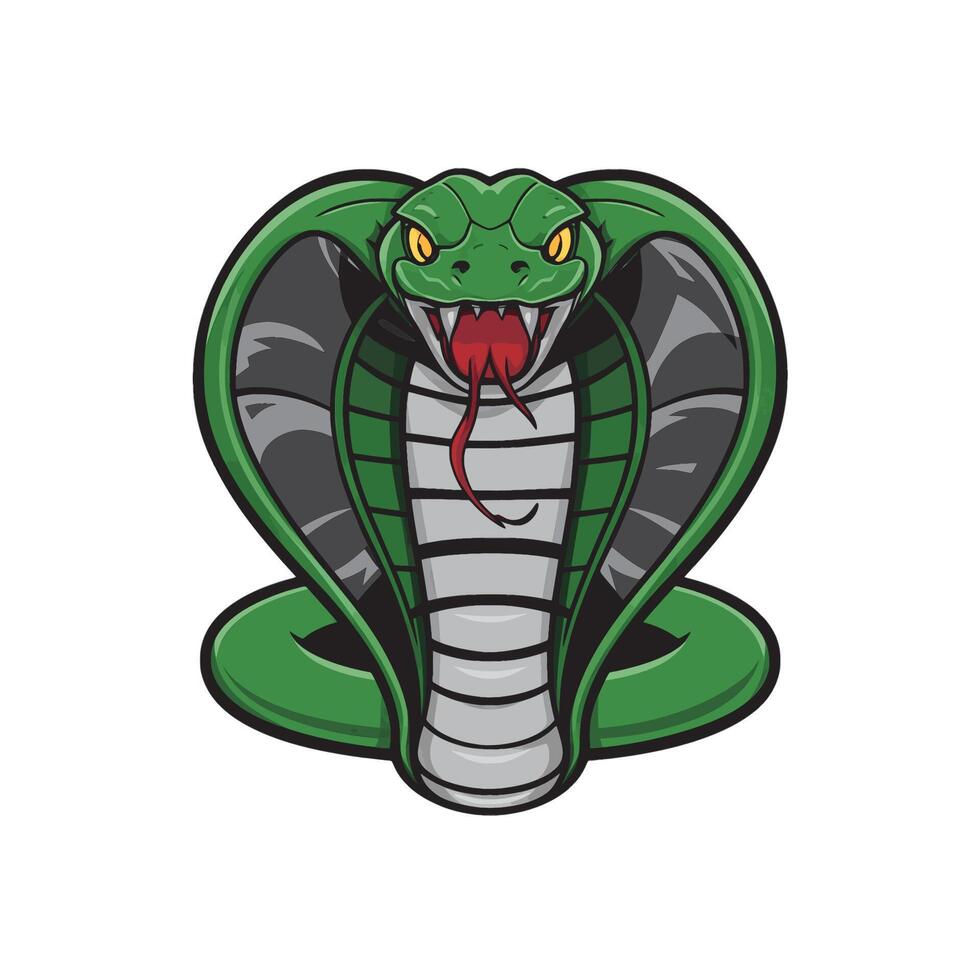 snake cobra logo design on white background vector