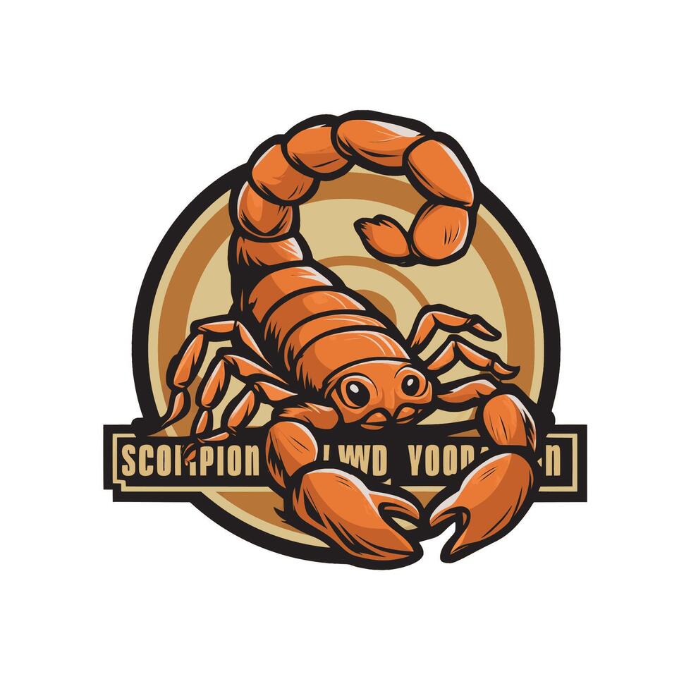scorpion design illustration logo on white background vector