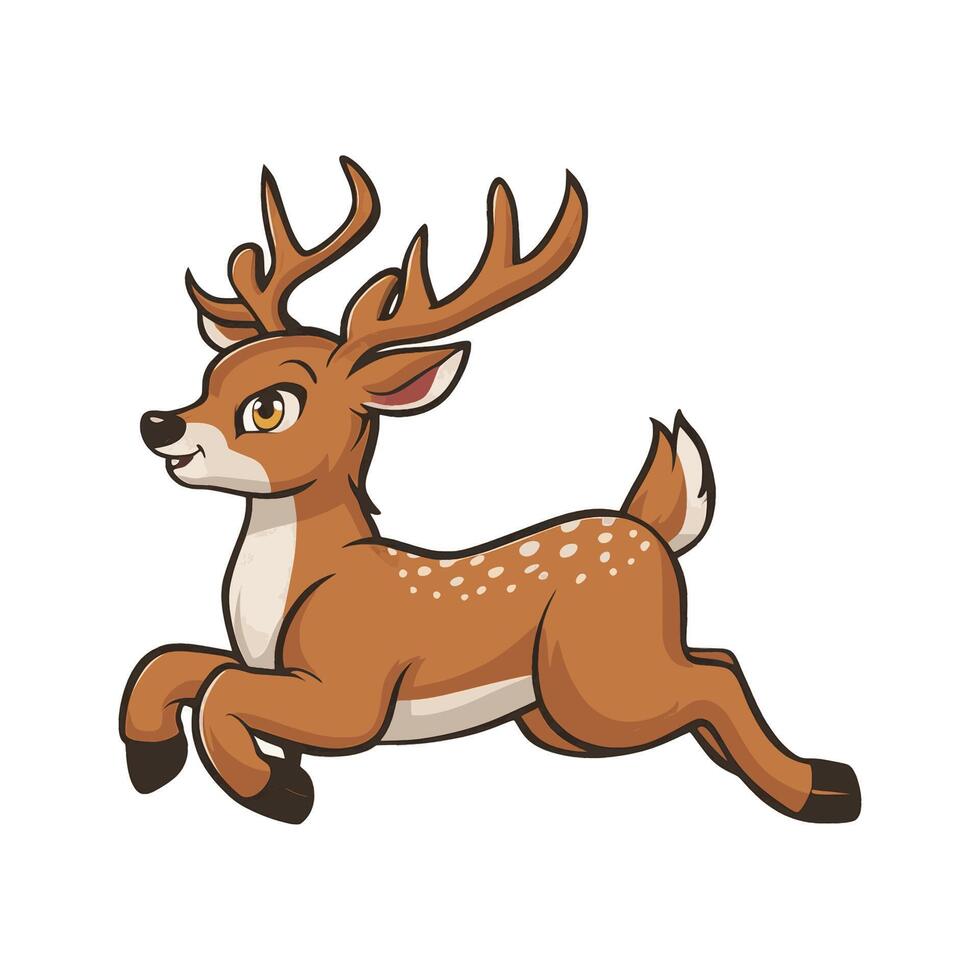 deer design logo illustration on white background vector